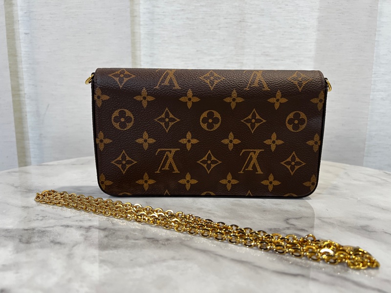 LV 原花金釦下蓋三合一鏈包M81896-1