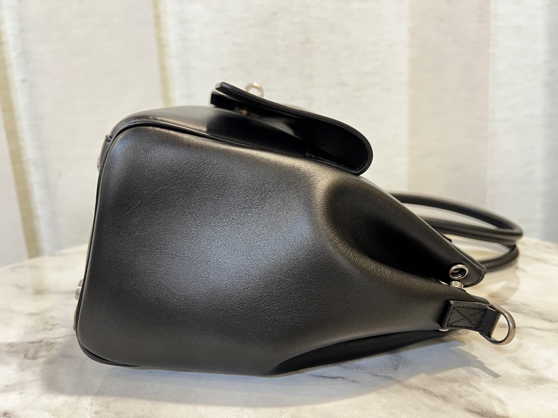 Balenciaga 黑牛皮銀釦Bel Air Carryall 手提肩斜背包-3