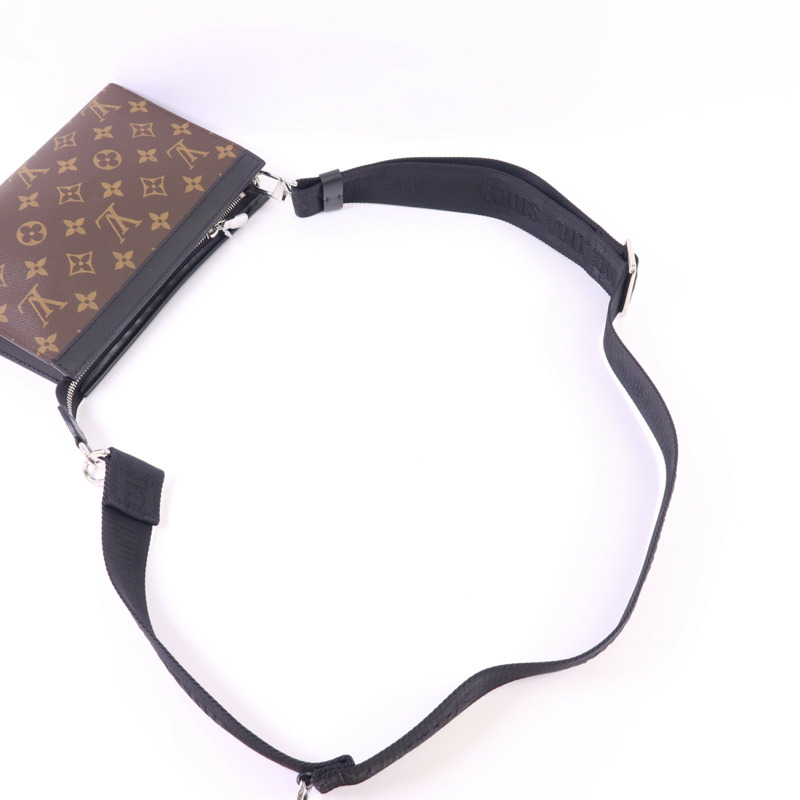 LOUIS VUITTON Monogram Macassar Gaston Wearable Wallet銀扣肩背袋-4