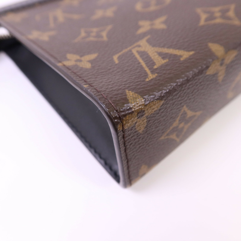 LOUIS VUITTON Monogram Macassar Gaston Wearable Wallet銀扣肩背袋-15