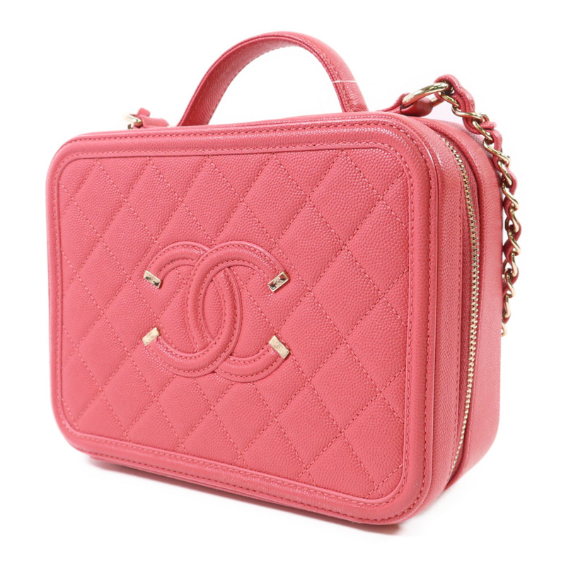 CHANEL 牛皮皮革Vanity Case金扣手挽肩背兩用袋-2