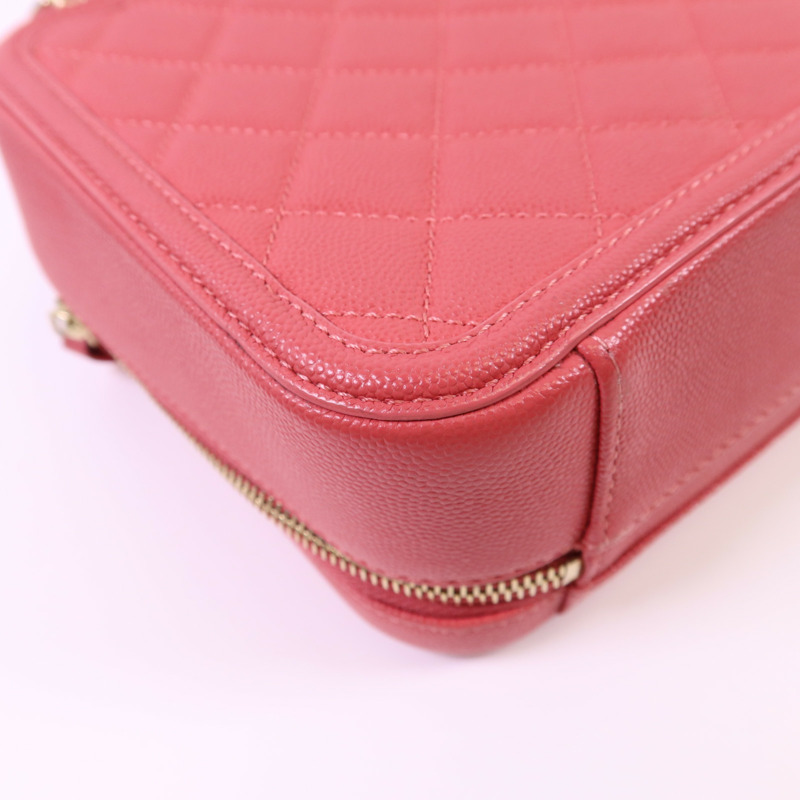 CHANEL 牛皮皮革Vanity Case金扣手挽肩背兩用袋-16