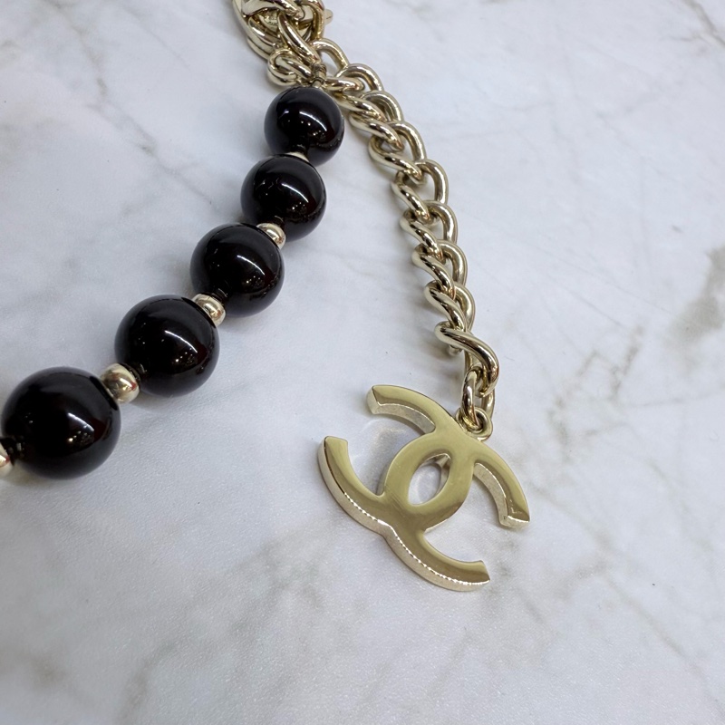 CHANEL黑珍珠配白琺瑯項鍊-3