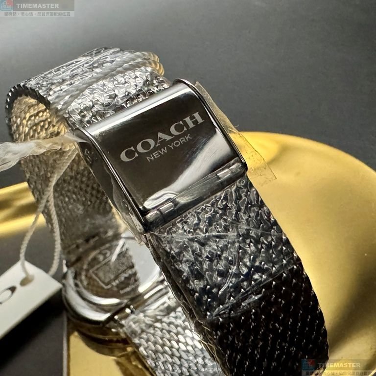 COACH手錶,編號CH00253,28mm銀圓形精鋼錶殼,貝母, 淺藍色中二針顯示, 貝母錶面,銀色米蘭錶帶款-5