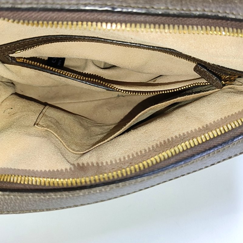 GUCCI Ophidia 小號 米色塗層帆布老花印花單肩包手提包 金色五金 可拆卸肩帶-6