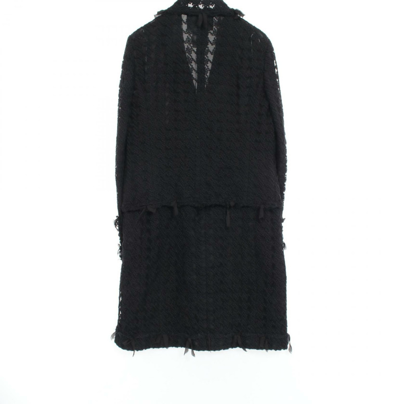 香奈兒女士套裝 P24979 P24980 羊毛尼龍黑色二手女裝-1