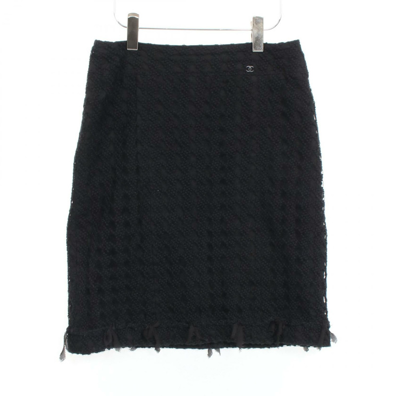 香奈兒女士套裝 P24979 P24980 羊毛尼龍黑色二手女裝-2