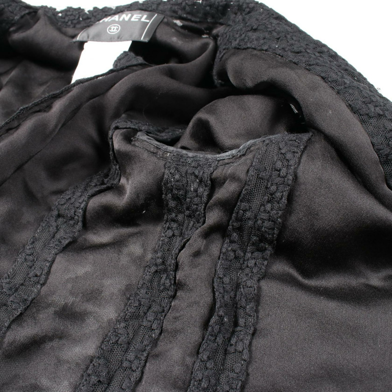 香奈兒女士套裝 P24979 P24980 羊毛尼龍黑色二手女裝-9