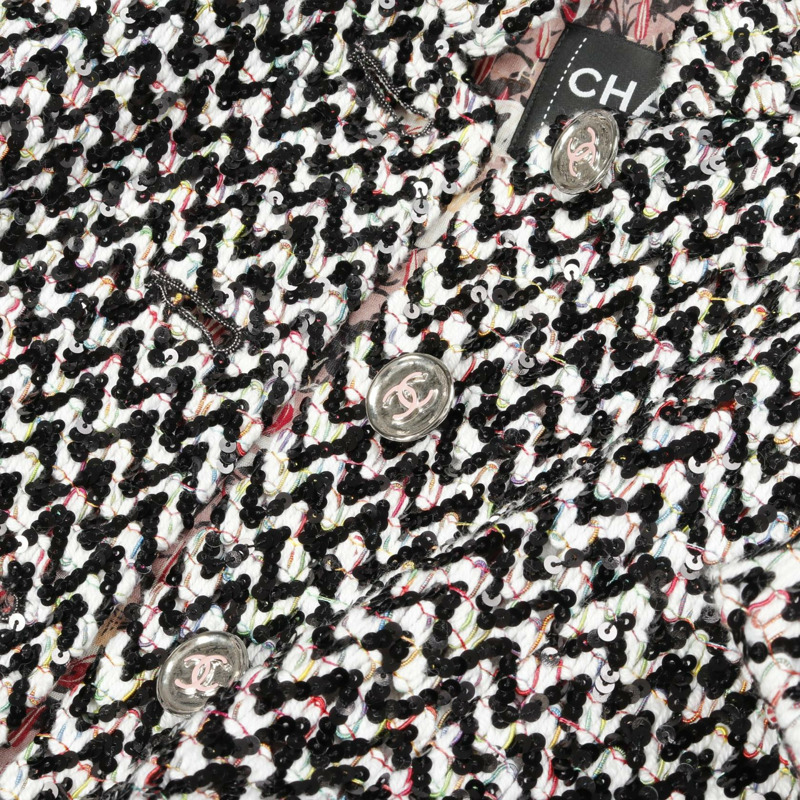 香奈兒 COCO 標誌紐帶 其他外套 P75219V66764 棉 黑白多色 二手 女-8