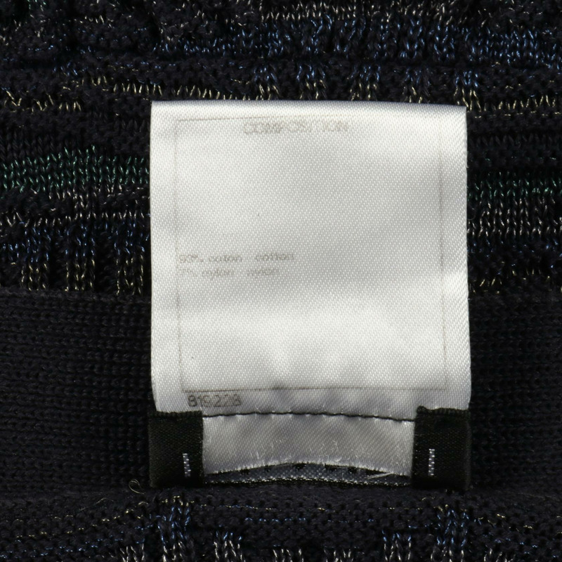 香奈兒 COCO 標誌紐帶無袖針織棉質連身裙，海軍藍，二手女款 #44-3