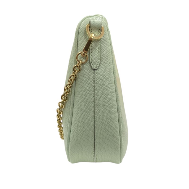 PRADA 普拉達 Re-Edition 2005 二合一腋下包 皮革 薄荷綠 金釦-4