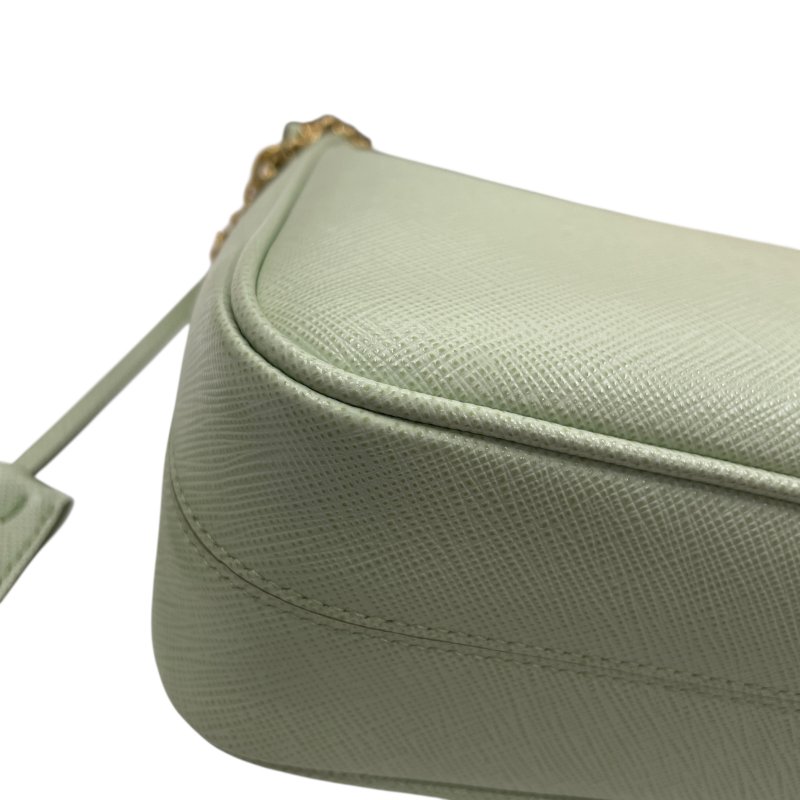 PRADA 普拉達 Re-Edition 2005 二合一腋下包 皮革 薄荷綠 金釦-6