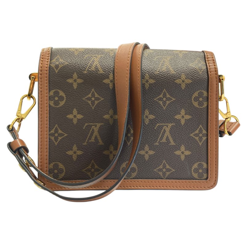 LOUIS VUITTON 路易威登 M44580 MINI DAUPHINE 信封包 PVC帆布 老花/反轉老花 棕色 金釦-1