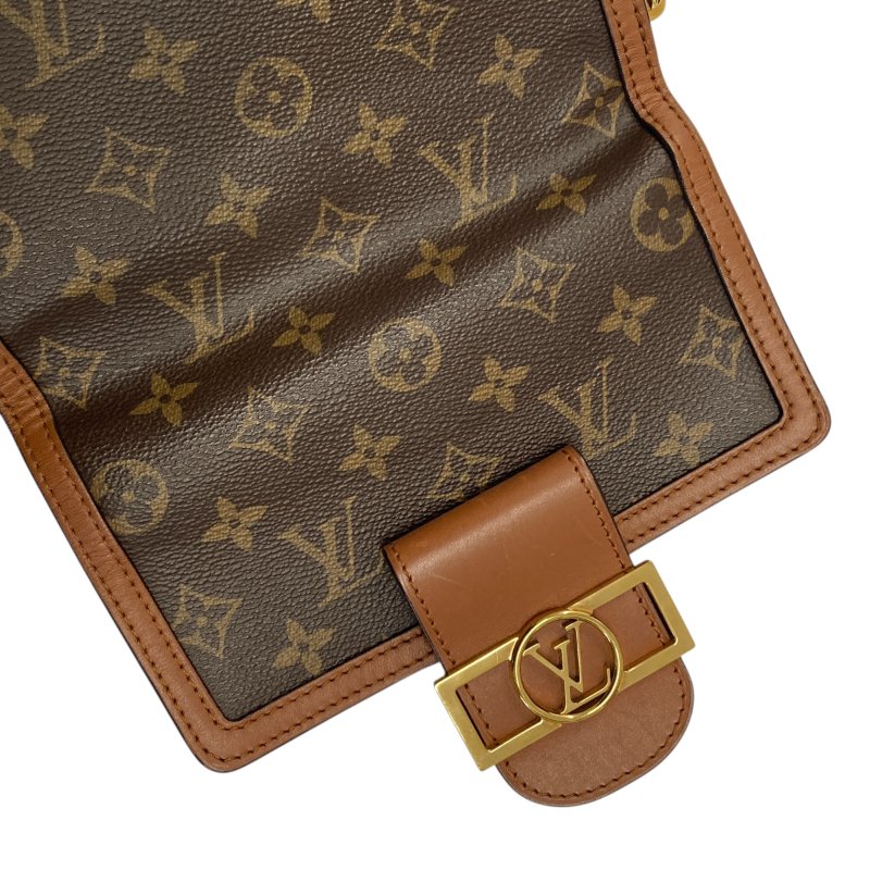 LOUIS VUITTON 路易威登 M44580 MINI DAUPHINE 信封包 PVC帆布 老花/反轉老花 棕色 金釦-7