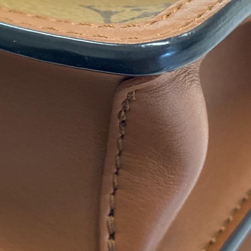 LOUIS VUITTON 路易威登 M44580 MINI DAUPHINE 信封包 PVC帆布 老花/反轉老花 棕色 金釦-14