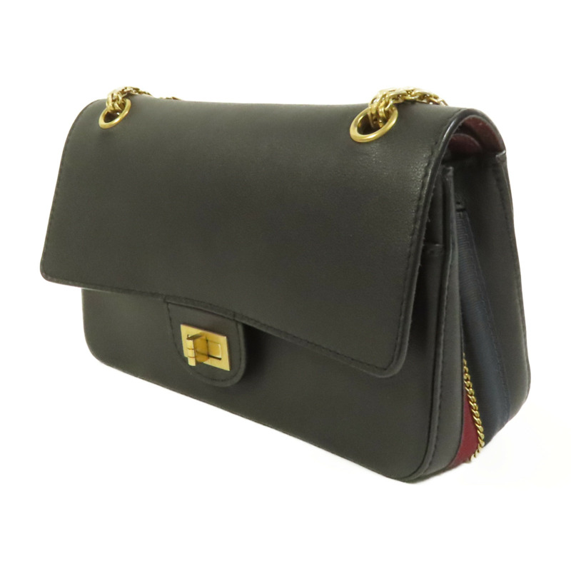 CHANEL 牛皮皮革Chain Shoulder金扣鏈帶肩背袋-2