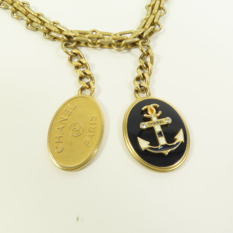 CHANEL 牛皮皮革Chain Shoulder金扣鏈帶肩背袋-6