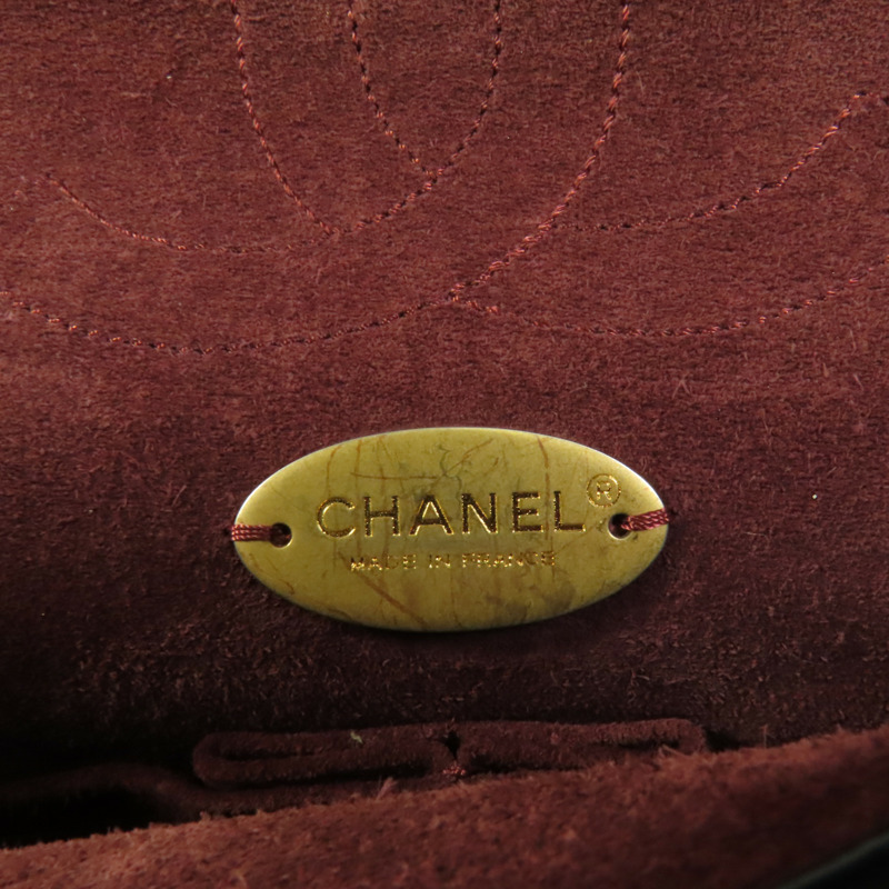 CHANEL 牛皮皮革Chain Shoulder金扣鏈帶肩背袋-8