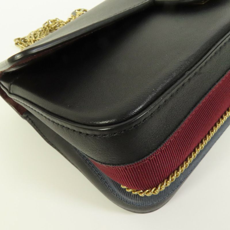 CHANEL 牛皮皮革Chain Shoulder金扣鏈帶肩背袋-13