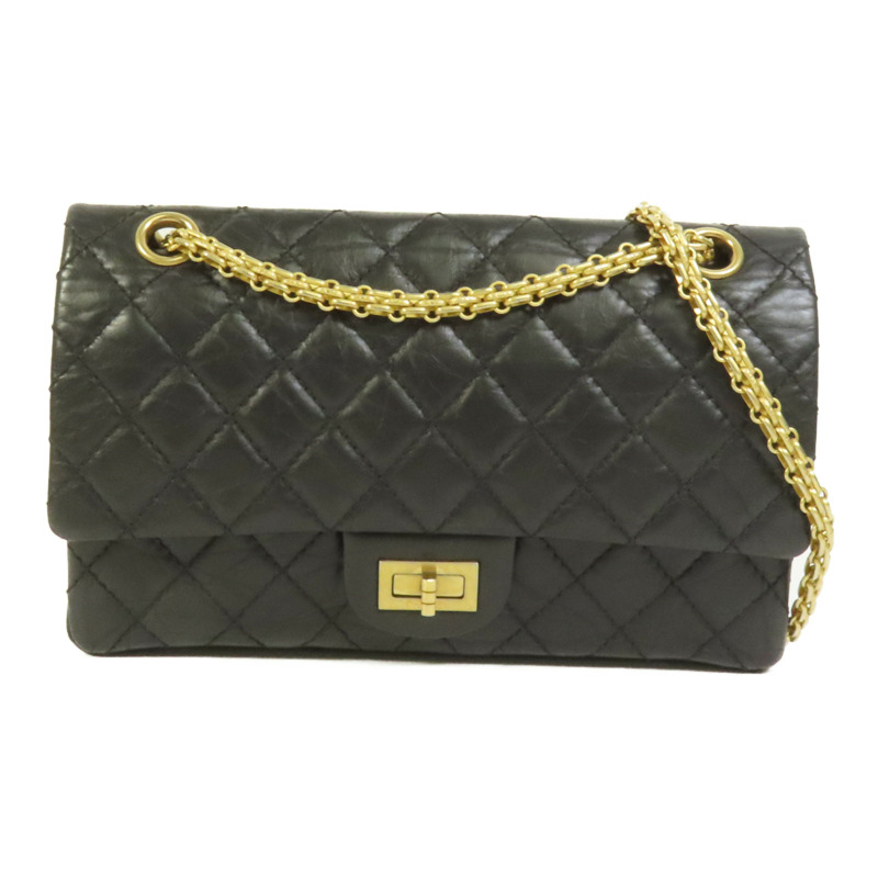 CHANEL 牛皮皮革2.55 Medium金扣鏈帶肩背袋-0