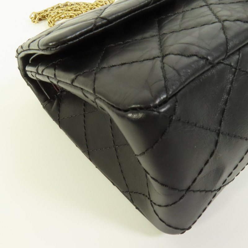 CHANEL 牛皮皮革2.55 Medium金扣鏈帶肩背袋-13