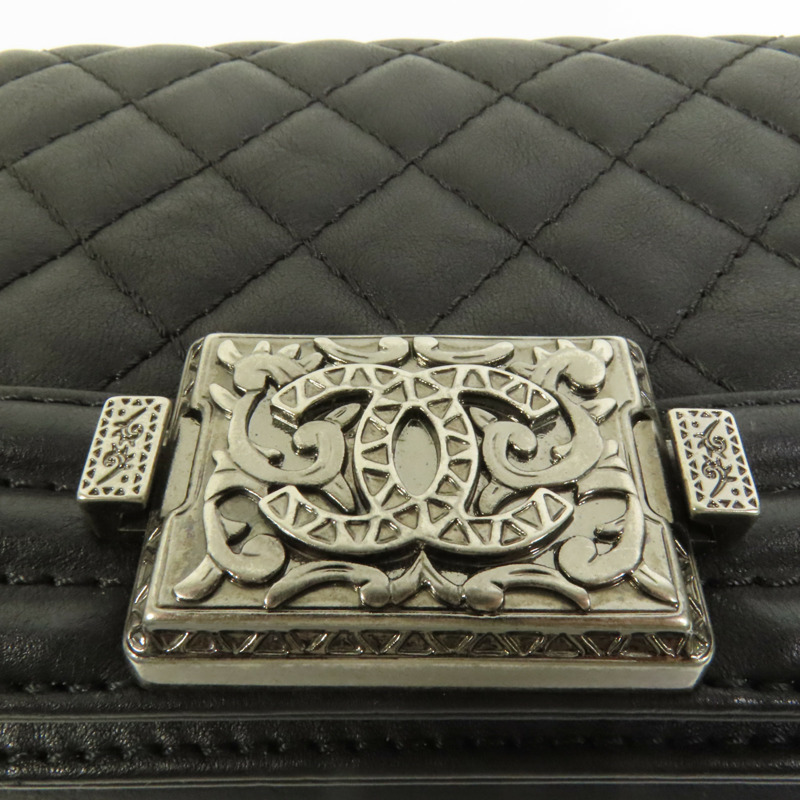 CHANEL 牛皮皮革Boy 20鏈帶肩背袋-5