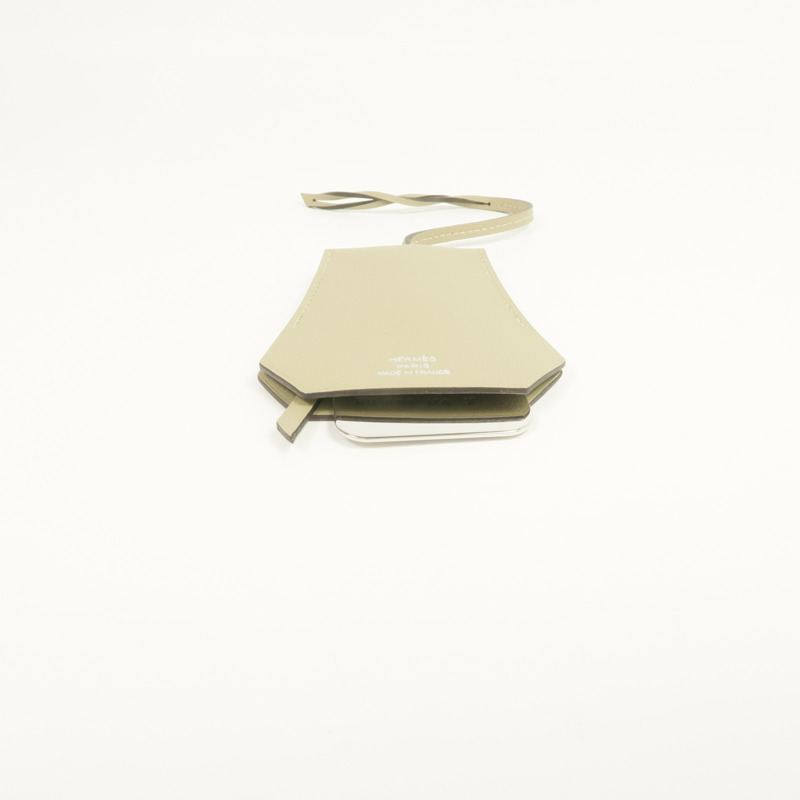 HERMES Swift皮革Clochette Narcisse掛飾-4