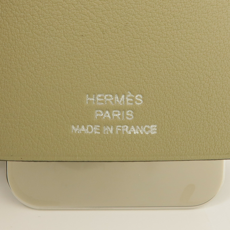 HERMES Swift皮革Clochette Narcisse掛飾-6