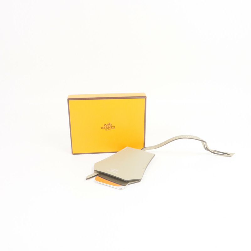 HERMES Swift皮革Clochette Narcisse掛飾-11