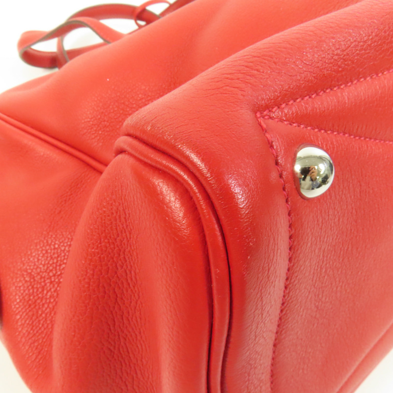 HERMES Evercolor皮革Victoria 35銀扣手挽袋Rouge Casaque-11