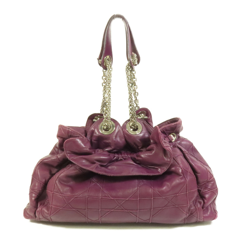 Dior 牛皮皮革Cannage銀扣肩背袋-1