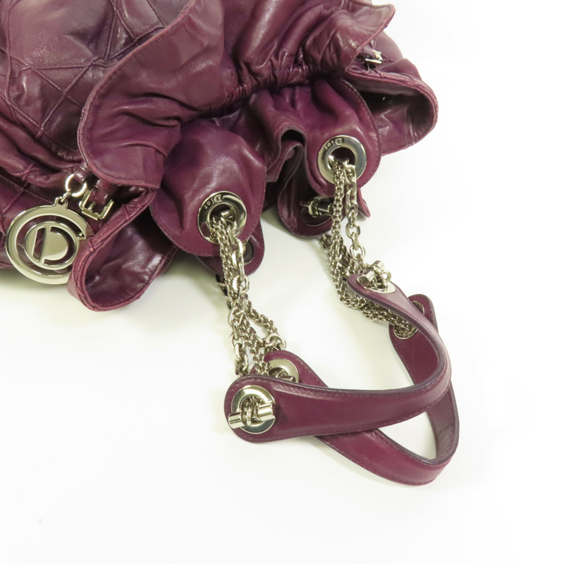 Dior 牛皮皮革Cannage銀扣肩背袋-4