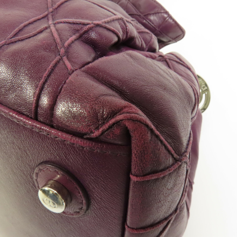 Dior 牛皮皮革Cannage銀扣肩背袋-11