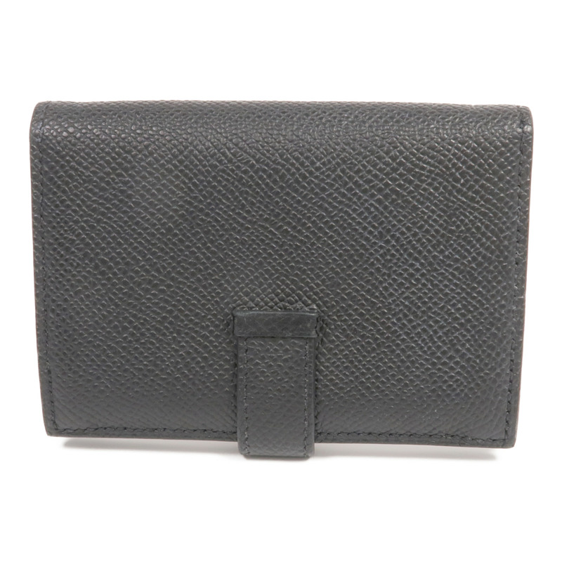 HERMES Epsom皮革Bearn Card Holder銀扣卡片套Noir-2