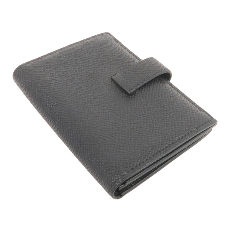 HERMES Epsom皮革Bearn Card Holder銀扣卡片套Noir-4