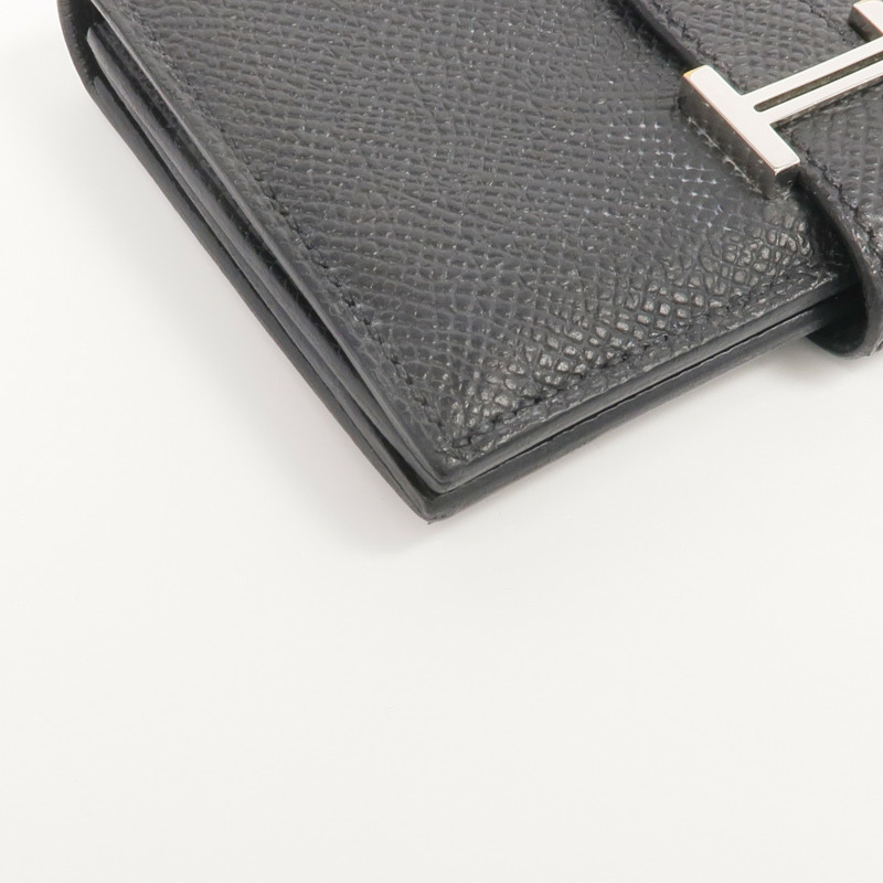 HERMES Epsom皮革Bearn Card Holder銀扣卡片套Noir-7