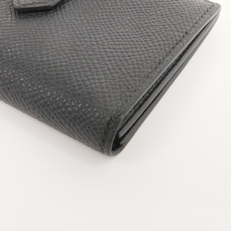 HERMES Epsom皮革Bearn Card Holder銀扣卡片套Noir-9