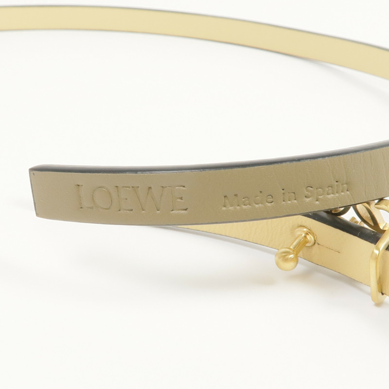 LOEWE 牛皮皮革Belt金扣皮帶-7