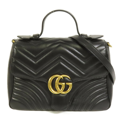 GUCCI 牛皮皮革GG Marmont金扣手挽肩背兩用袋