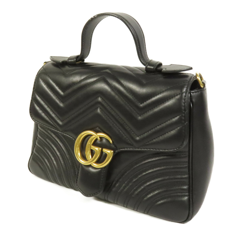 GUCCI 牛皮皮革GG Marmont金扣手挽肩背兩用袋-2