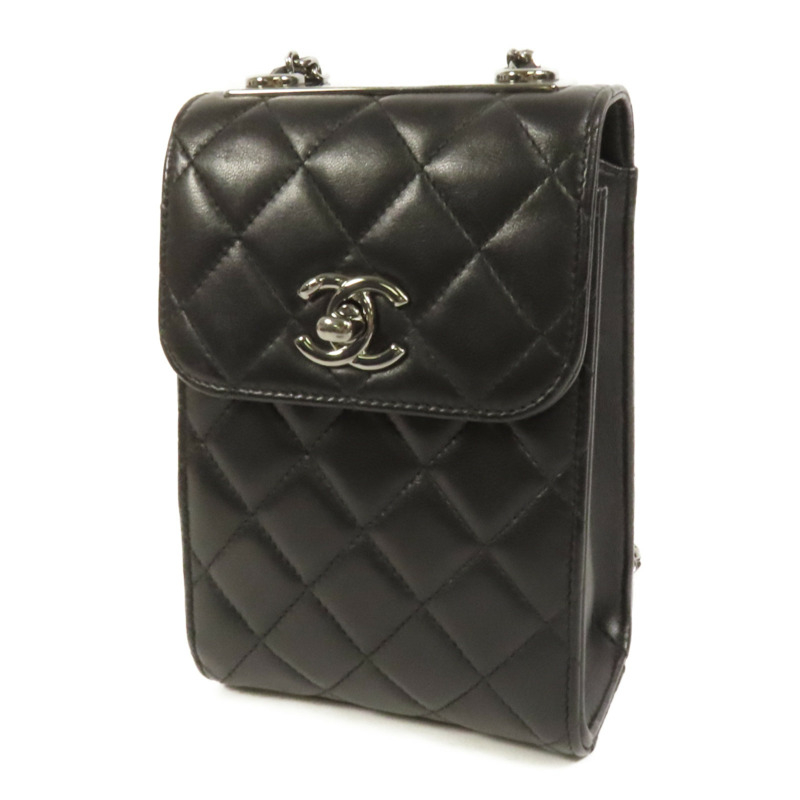CHANEL 羊皮皮革Classic Quilted Trendy CC Phone鏈帶肩背袋-2