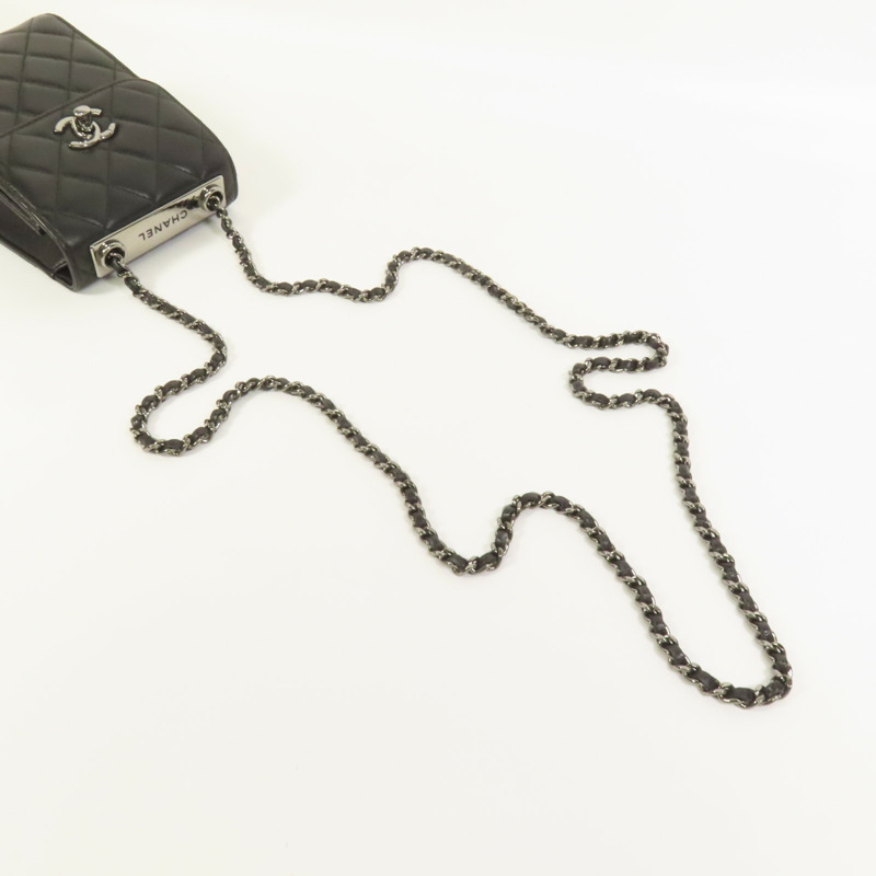 CHANEL 羊皮皮革Classic Quilted Trendy CC Phone鏈帶肩背袋-5