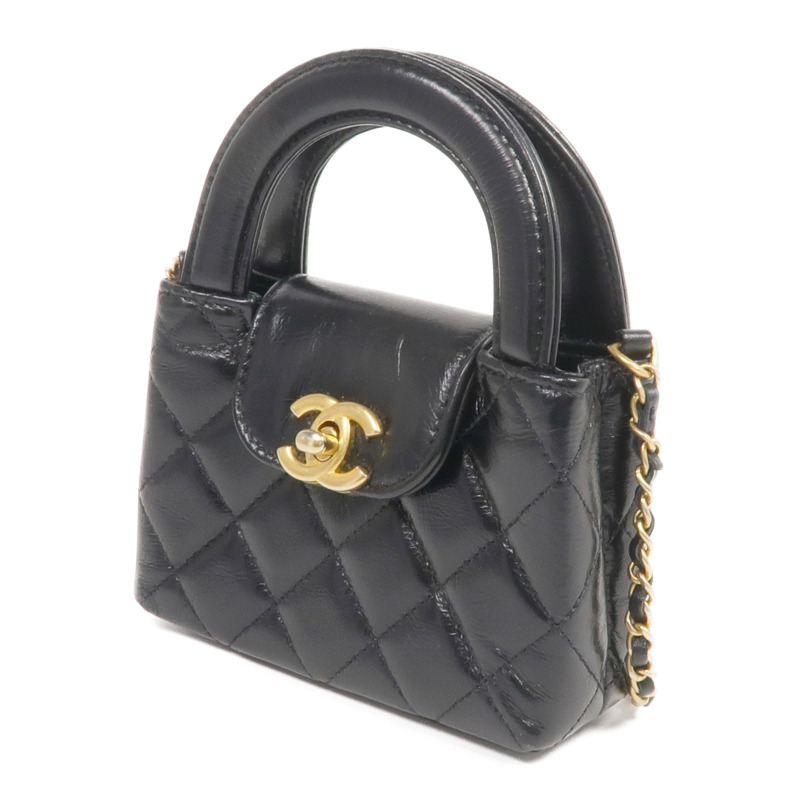 CHANEL 牛皮皮革Kelly Nano金扣手挽肩背兩用袋-2