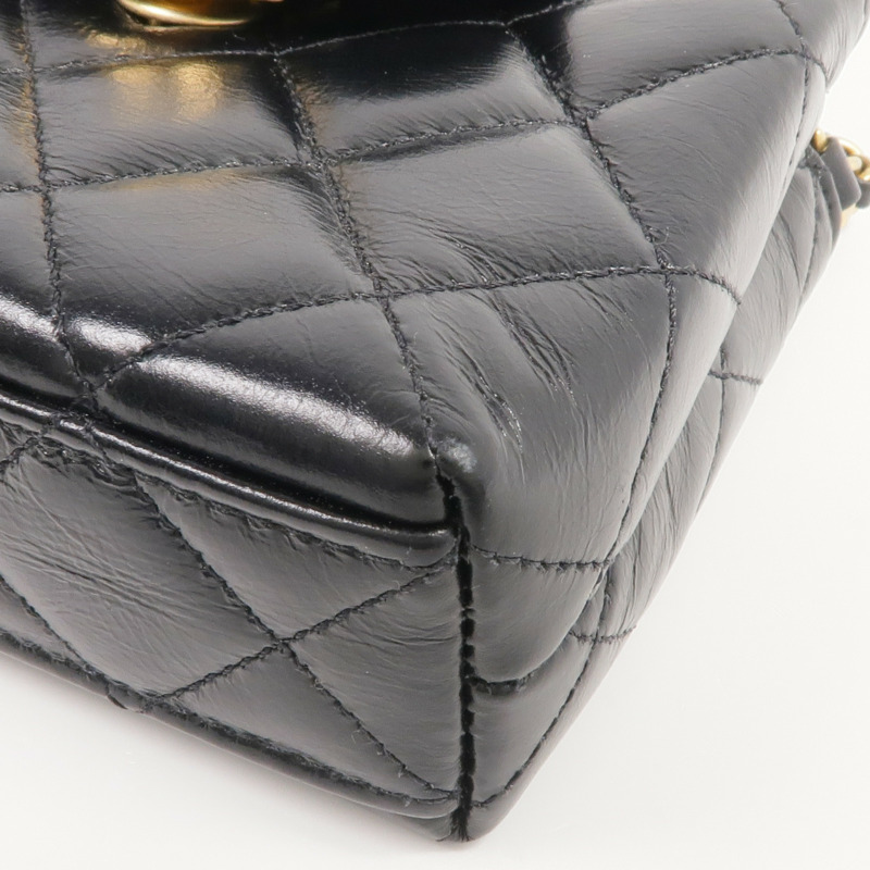 CHANEL 牛皮皮革Kelly Nano金扣手挽肩背兩用袋-5