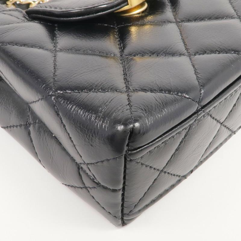 CHANEL 牛皮皮革Kelly Nano金扣手挽肩背兩用袋-6