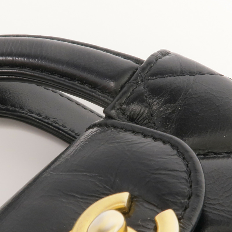 CHANEL 牛皮皮革Kelly Nano金扣手挽肩背兩用袋-10