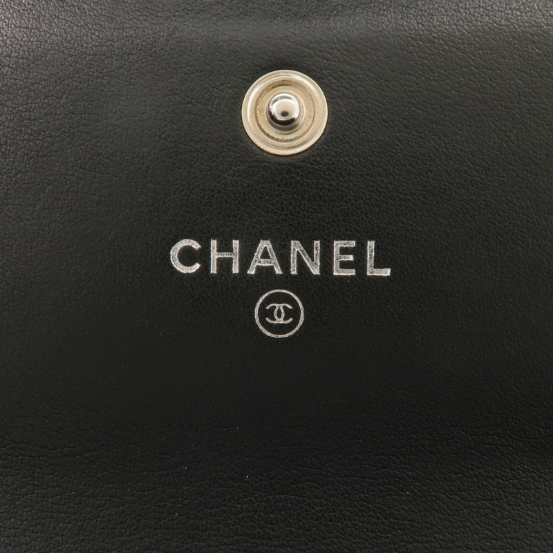 CHANEL 羊皮皮革Long Wallet銀扣長錢包-12