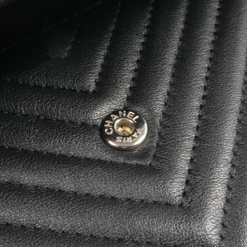 CHANEL 羊皮皮革Long Wallet銀扣長錢包-15