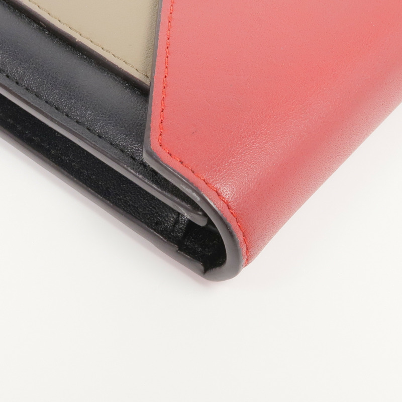 CELINE 牛皮皮革Trifold Wallet金扣錢包-8