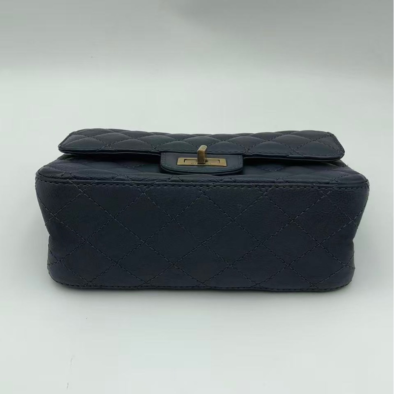 二手Chanel2.55大mini藍色鏈條包-2